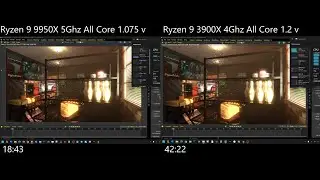Ryzen 9 9950X vs Ryzen 9 3900X Rendering In Blender Performance Comparison