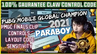 Paraboy Claw Control Layout Code ✅ 100% working and Sensitivity 2021 PMGC final Clip - PUBG MOBILE.