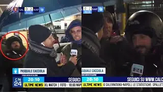 Tifoso Salernitana irrompe in diretta su CalcioNapoli24: 