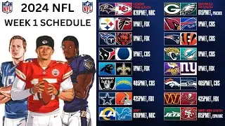 NFL WEEK 1 SCHEDULE 2024 | GAME PREVIEW DATE & TIMES |  NFL FOOTBALL SCHEDULE FOR 2024 SEASON