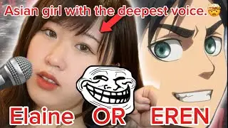 Singing ATTACK ON TITAN🗿🌝 Asian Girl Sings wih MANLY DEEP VOICE.