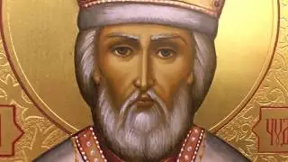 Рукописная икона Николай Чудотворец с резьбой