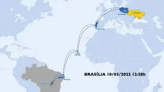 Fonia caça F-5 FAB escolta KC-390 com resgatados da guerra na Ucrânia