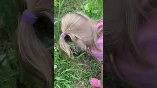 Внуча вырастила свой первый огурчик.