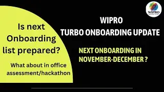 Wiprô Onboarding Update | When You Expect Your Onboarding (months) | In Campus assessment/Hackathon
