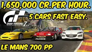 Gran Turismo 7: Le mans 700 pp Easy Fast Credit Grind 5 cars + Time Saving Tip + 1,650,000 per hour.