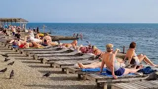 #АНАПА ЗАГОРАЮТ И КУПАЮТСЯ. СНОВА ТЕПЛО. ПЛЯЖ ВЫСОКИЙ БЕРЕГ И НАБЕРЕЖНАЯ.