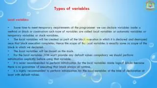 Lesson - 11 : Core Java Basics - Types of Variables In java Programming