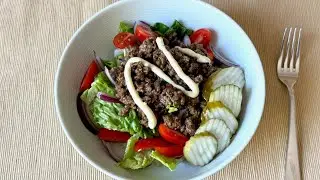 Teriyaki Burger Salad - Yuko's Kitchen - Japanese Cooking 101