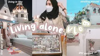 Living Alone vlog⛅️ | get settled in, strolling around, first day of working at new office