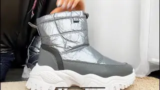 Дутики Mia, цвет серый, размер 38 👢 С ПРИМЕРКОЙ НА НОГАХ... фаберлик