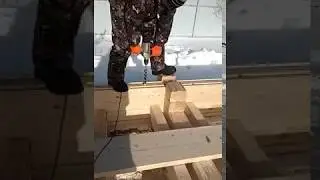 Засверливание отверстий под деревянный нагель