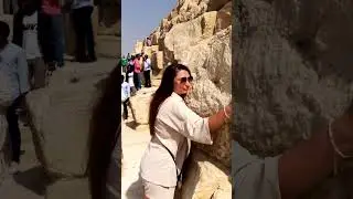 close-up of the stone blocks of the Great pyramid of Giza