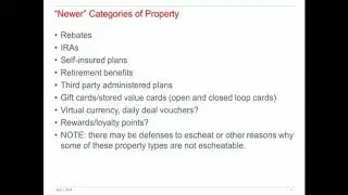 Unclaimed Property 101 - Fundamental Concepts