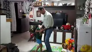Ayush playing tail with Bapu