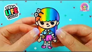 Pink Ping World 🌈 Toca Life World DIY / How to draw Rainbow Hair / Paper crafts