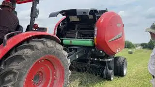 Big Round Bale Being Made