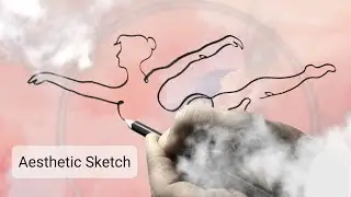 Aesthetic line in one pencil stroke