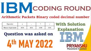 IBM Coding Question 4th May 2022 | ibm coding questions for associate system engineer | IBM Coding