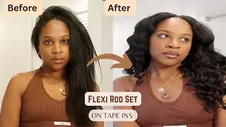 Do Tape-ins Hold Curls? 🤨 (FLEXI ROD SET on Kinky Straight Tape-in  extensions)