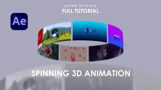 Text Animation in After Effects | Rotating 3d cylinder animation in after effects
