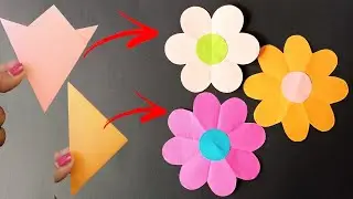 How to Cut Paper Flowers || Classroom Craft Ideas || DIY Origami Flowers