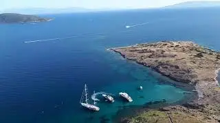Полет над Бодрумом на вертолете