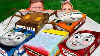 DO NOT OPEN THE LEGO SET CHOO CHOO CHARLES vs THOMAS vs HOUSE HEAD vs PLANE EATER!!