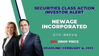 93% Collective Loss | NBEVQ Stock News | NewAge Incorporated Securities Class Action Lawsuit #NBEVQ