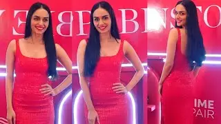 Manushi Chhillar Looks Gorgeous in a Red Body-Hugging Dress at the Launch of Wella ProfessionalS