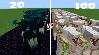 100 IRON GOLEM VS 20 WARDEN. MINECRAFT BATTLE