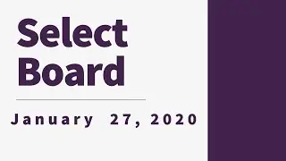 Select Board January 27, 2020
