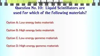 MCQ Questions Radiation Detectors with Answers