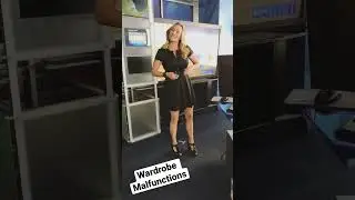 Megan has a wardrobe malfunction IN the street front studio 😆 