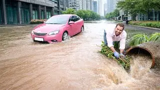 Heavy Rain Turned This Blocked Drain Into a Problem