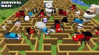 SURVIVAL MEGA MAZE WITH SKIBIDI TOILET AND NEXTBOTS in Minecraft - Gameplay - Coffin Meme