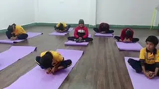 special children's doing yoga