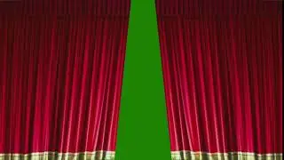 Red Curtains Drawn Closed  green screen for outro Animation