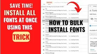 How to Bulk Install Font in Windows 10 at once