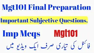 Mgt101 Final Term preparation |Mgt101 All important Short amd long question, Mcqs