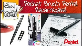 Pocket Brush Pentel nanquim RECARREGÁVEL - Sketch Crás