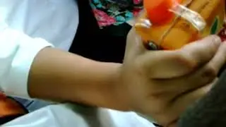 touching bulge in her arm, she likes my bulge