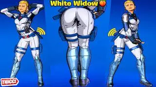 Fortnite White Widow Skin Showcase Thicc 🍑😍 Top Tiktok Dances & Emotes 😘 Hot New Marvel Girl 😜 4K