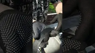 Ремень из кожи живота крокодила черный