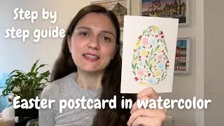 Easy Easter Postcard in watercolor | Step by step guide | How to paint Easter cards