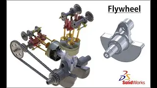 Modeling a Motorcycle Engine with SOLIDWORKS | SolidWorks Tutorial | Flywheel Design #solidworks