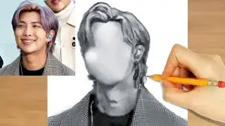 How to draw BTS RM step by step || How to draw RM (Rap Monster) || bts RM Kim nam joon || RM drawing