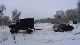 Зря он назвал его хиленьким! УАЗ наказывает девяточку(ВАЗ 2109)!