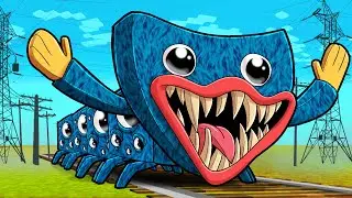 Huggy Wuggy TRAIN EATER! (Minecraft)