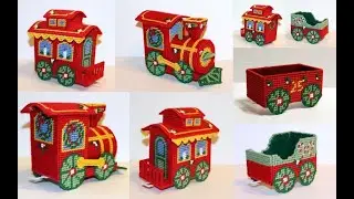 Новый проект. 3D вышивка - Паровоз с вагончиками.